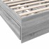 Cama con cajones madera ingeniería gris Sonoma 100x200