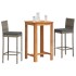Mesa y taburetes de jardín 3 pzas madera acacia ratán PE