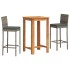 Mesa y taburetes de jardín 3 pzas madera acacia ratán PE