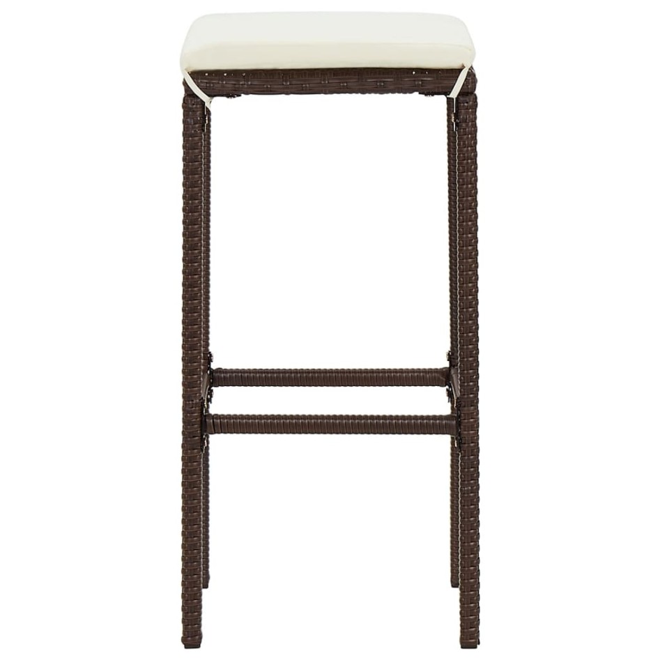 Mesa y taburetes de jardín 5 pzas madera acacia ratán PE