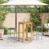 Mesa y taburetes de jardín 3 pzas madera acacia ratán PE