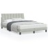 Cama con colchón terciopelo gris claro 120x200