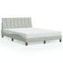 Cama con colchón terciopelo gris claro 140x190