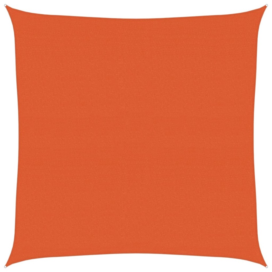 Toldo de vela cuadrado HDPE naranja 160 g/m² 7x7