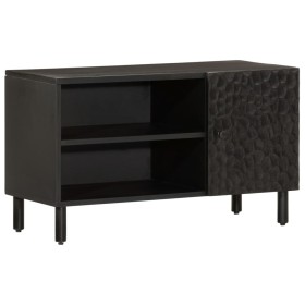 Mueble de TV madera maciza de mango negro 80x31x46
