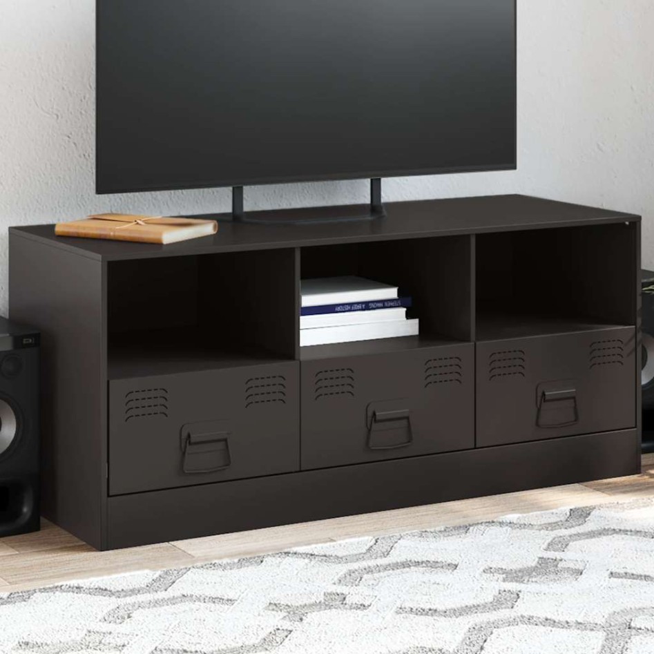 Mueble para TV de acero negro 99x39x44