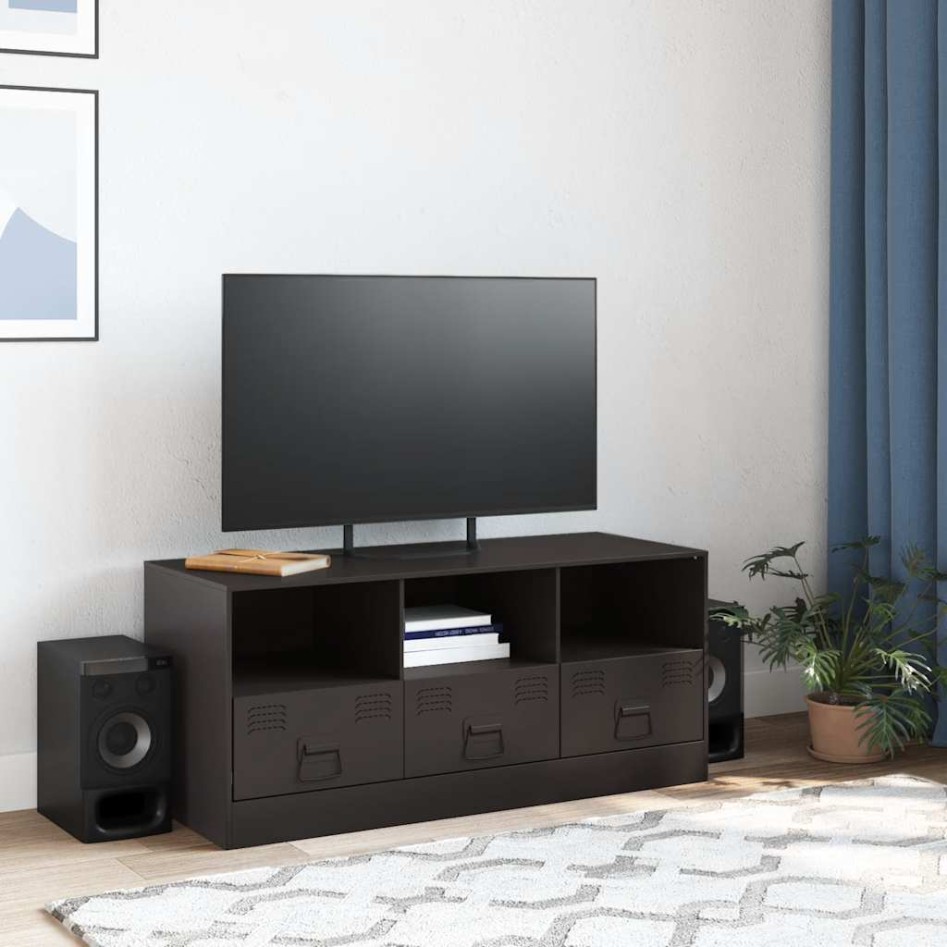 Mueble para TV de acero negro 99x39x44
