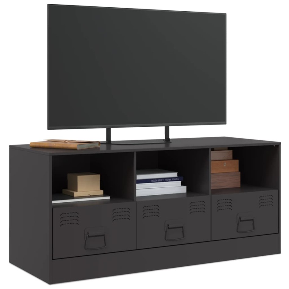 Mueble para TV de acero negro 99x39x44