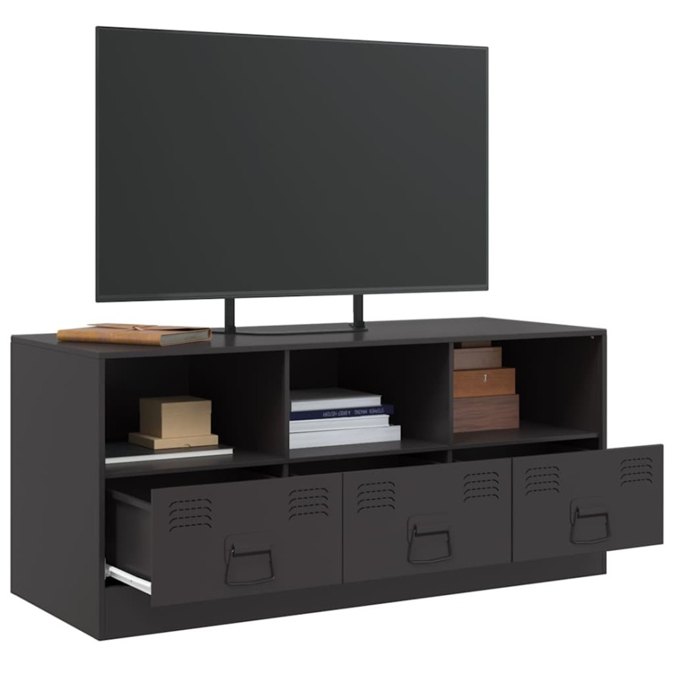 Mueble para TV de acero negro 99x39x44