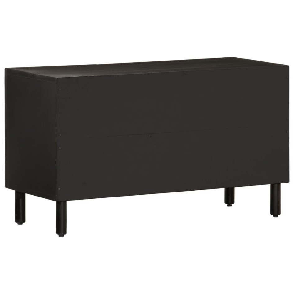 Mueble de TV madera maciza de mango negro 80x31x46