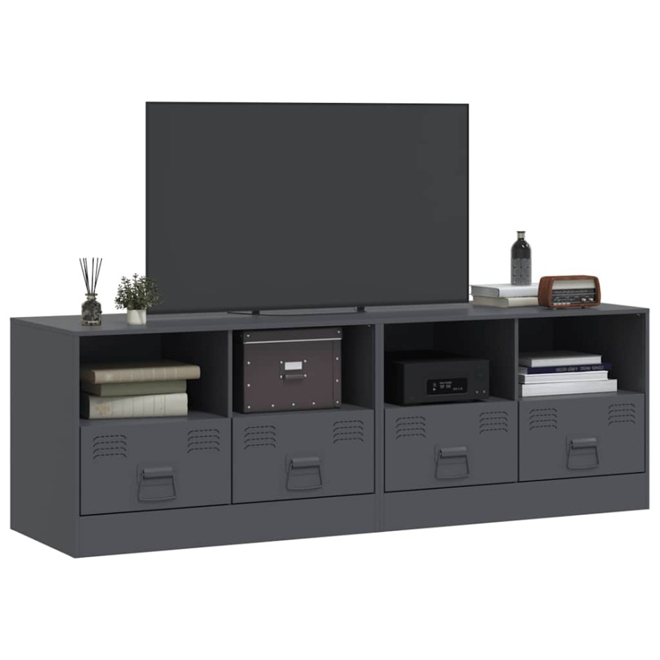 Muebles para TV 2 unidades acero gris antracita 67x39x44