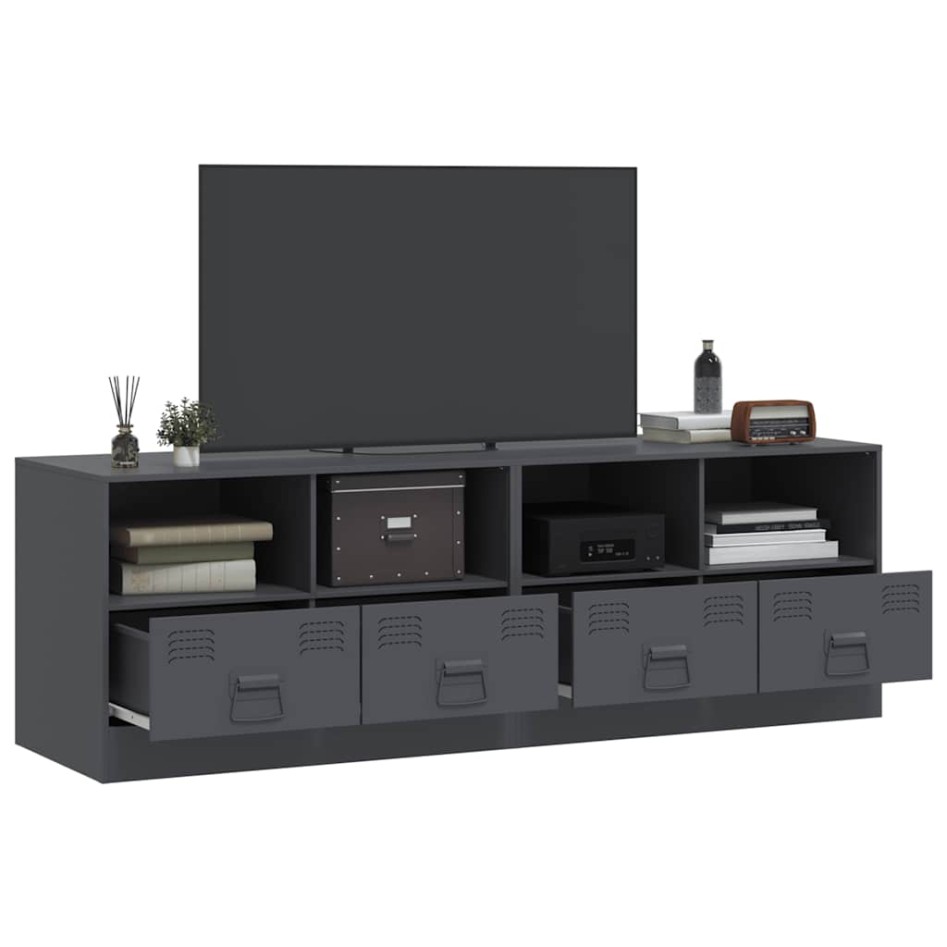 Muebles para TV 2 unidades acero gris antracita 67x39x44