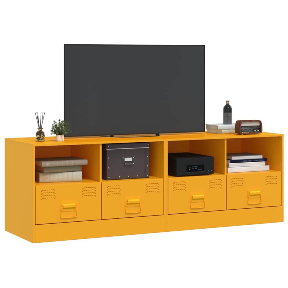Muebles para TV 2 unidades acero amarillo mostaza 67x39x44