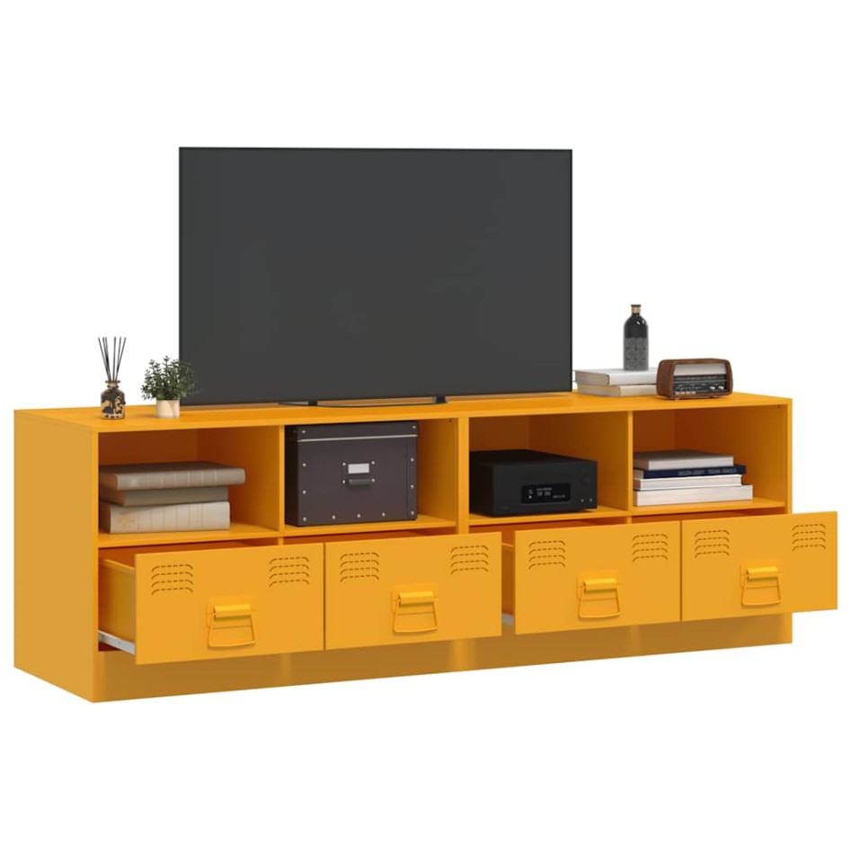 Muebles para TV 2 unidades acero amarillo mostaza 67x39x44