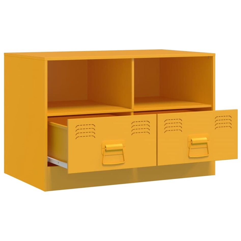 Muebles para TV 2 unidades acero amarillo mostaza 67x39x44