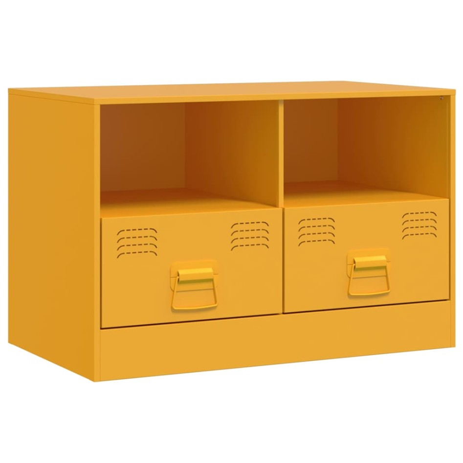 Muebles para TV 2 unidades acero amarillo mostaza 67x39x44