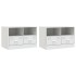 Muebles para TV 2 unidades acero blanco 67x39x44