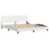 Cama con colchón cuero sintético blanco 180x200