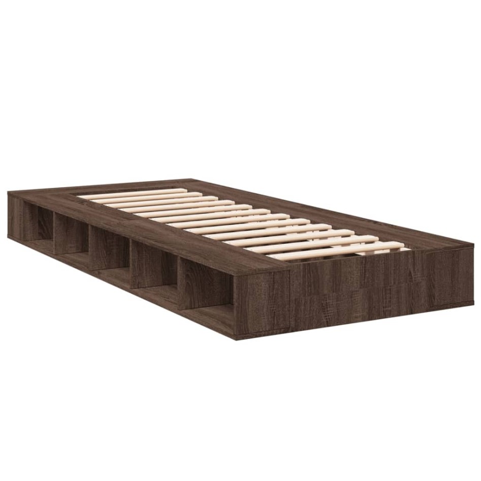 Estructura de cama madera de ingeniería marrón roble 90x190