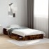 Cama con cajones madera de ingeniería roble ahumado 90x190