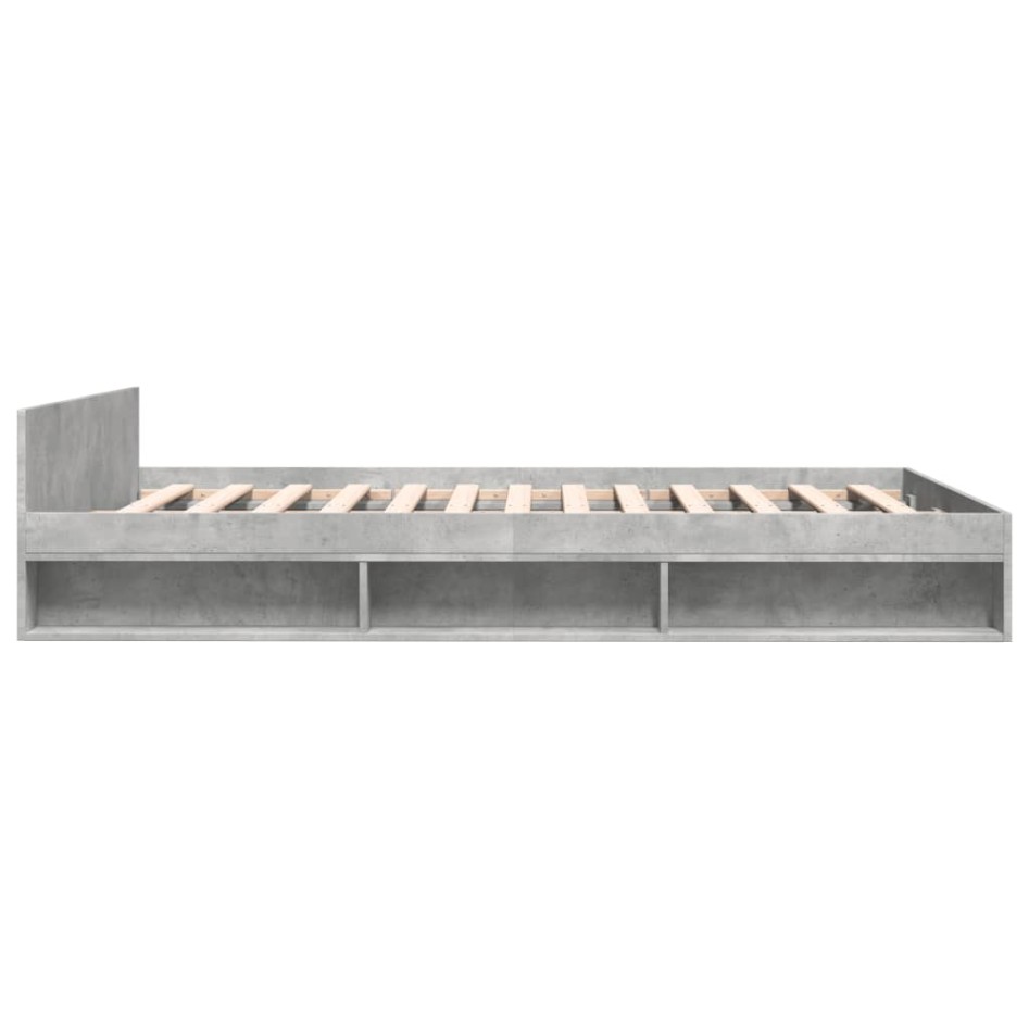 Cama con cajones madera ingeniería gris hormigón 150x200