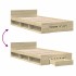Cama con cajón madera ingeniería roble Sonoma 100x200