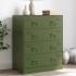 Aparador de acero verde oliva 67x39x83