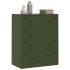Aparador de acero verde oliva 67x39x83