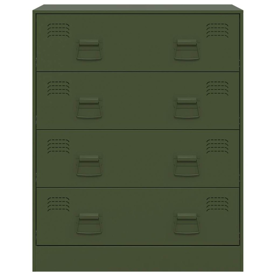 Aparador de acero verde oliva 67x39x83