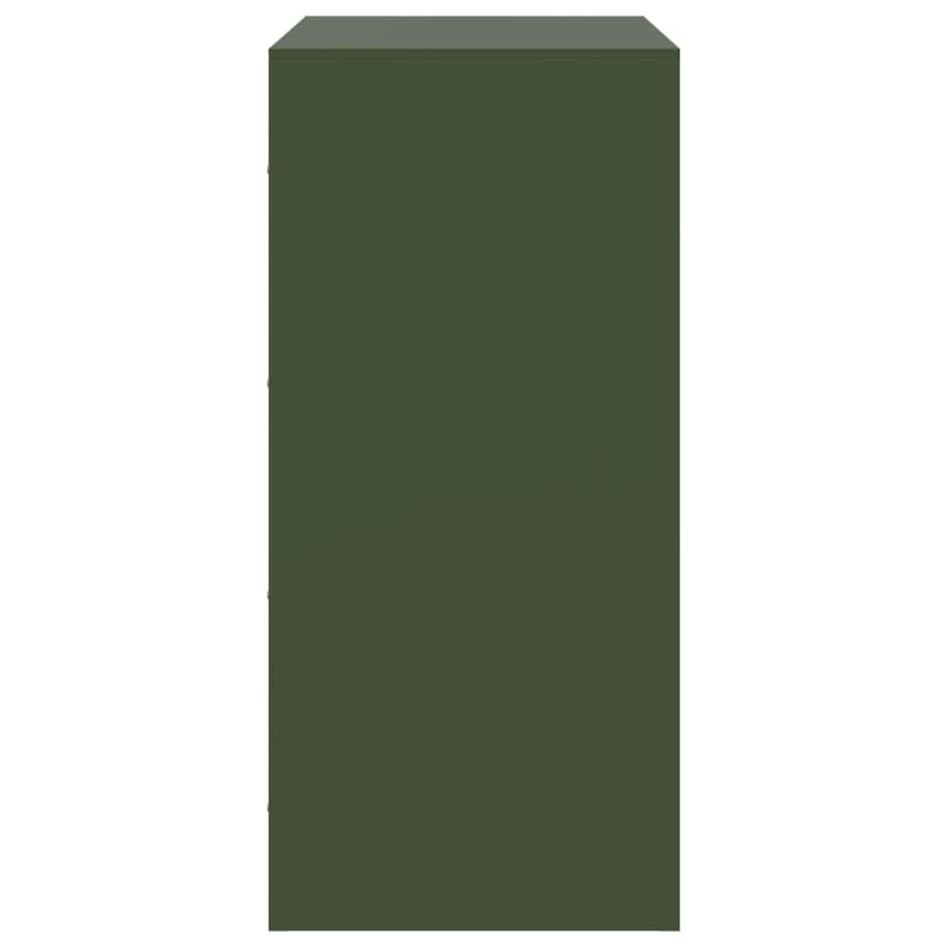 Aparador de acero verde oliva 67x39x83