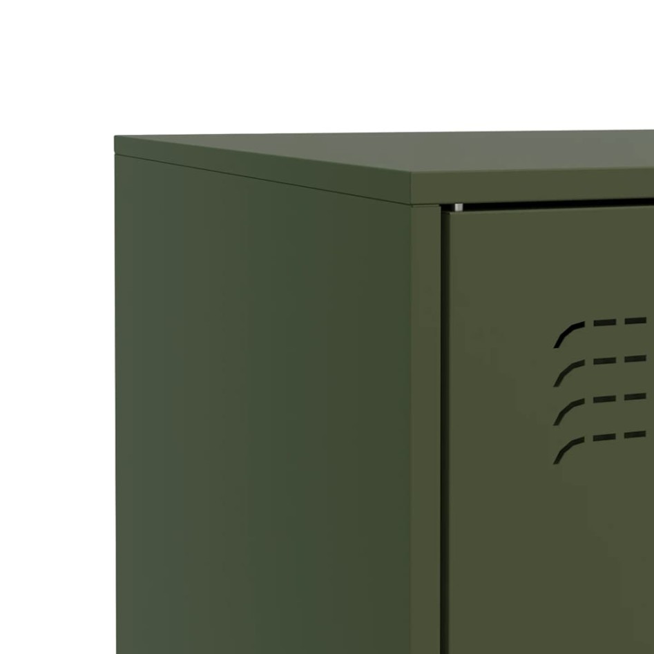 Aparador de acero verde oliva 67x39x83