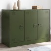 Aparador de acero verde oliva 99x39x73 cm