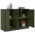 Aparador de acero verde oliva 99x39x73