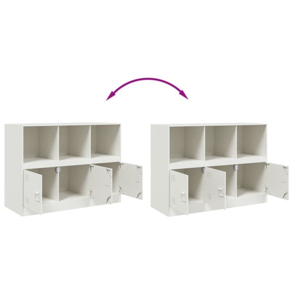 Aparador de acero blanco 99x39x73