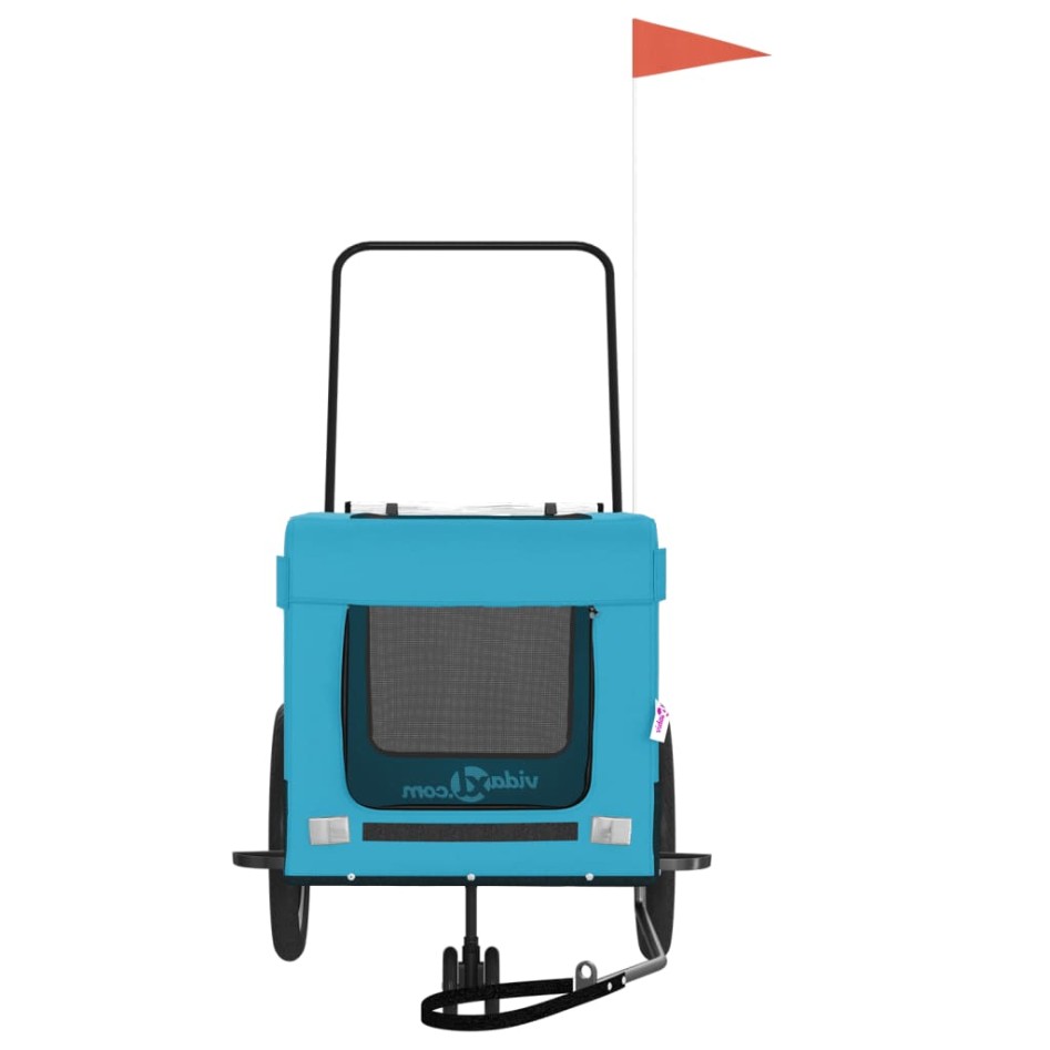 Remolque de bicicleta mascotas hierro tela Oxford azul