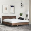 Estructura cama madera ingeniería metal marrón roble 120x200 cm