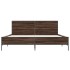 Estructura cama madera ingeniería metal marrón roble 120x200