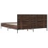 Estructura cama madera ingeniería metal marrón roble 120x200