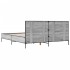 Estructura cama madera ingeniería metal gris Sonoma 140x200