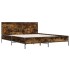 Estructura cama madera ingeniería metal roble ahumado
