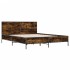 Estructura cama madera ingeniería metal roble ahumado
