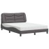 Cama con colchón cuero sintético gris 120x200