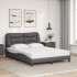 Cama con colchón cuero sintético gris 120x200