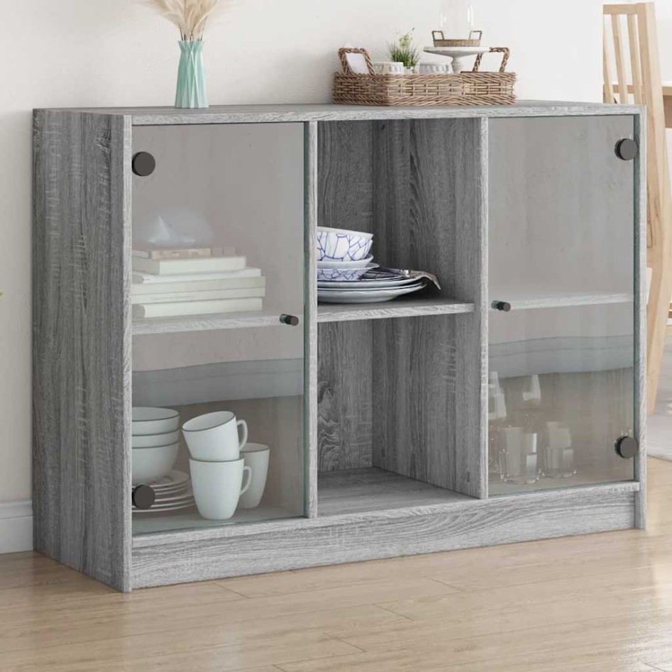 Aparador madera de ingeniería gris Sonoma 102x37x75,5
