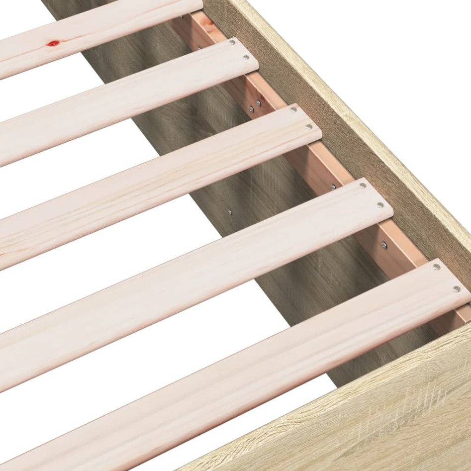 Estructura de cama madera de ingeniería roble Sonoma 160x200