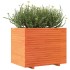 Jardinera madera maciza de pino marrón cera 90x60x72,5