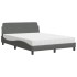 Cama con colchón tela gris oscuro 140x190