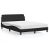 Cama con colchón cuero sintético negro 140x200