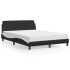 Cama con colchón cuero sintético negro y blanco 140x200
