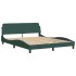 Cama con colchón terciopelo verde oscuro 160x200
